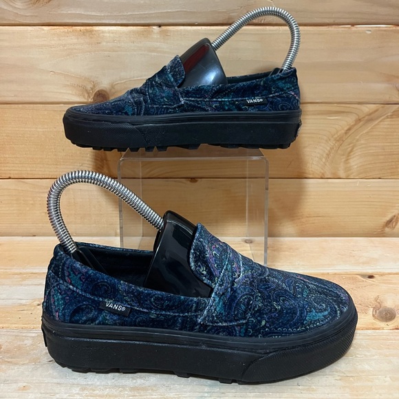 VANS Style 53 Velvet Paisley Dark Blue Slip On Shoes - Mens 4 / Womens 5.5 - Picture 1 of 6